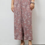Fast Wear Mauve Botanical Printed Ethnic Pants