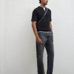 Fast Wear Black Relaxed-Fit Mid-Rise Jeans