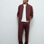 Fast Wear Brown Striped Relaxed-Fit Mid-Rise Track Pants