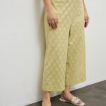 Fast Wear Lime Floral Textured Pants
