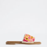 Fast Wear Pink Floral Embroidered Slides