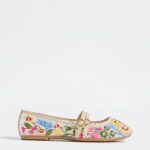 Fast Wear Multicolour Embroidered Mary Jane Shoes