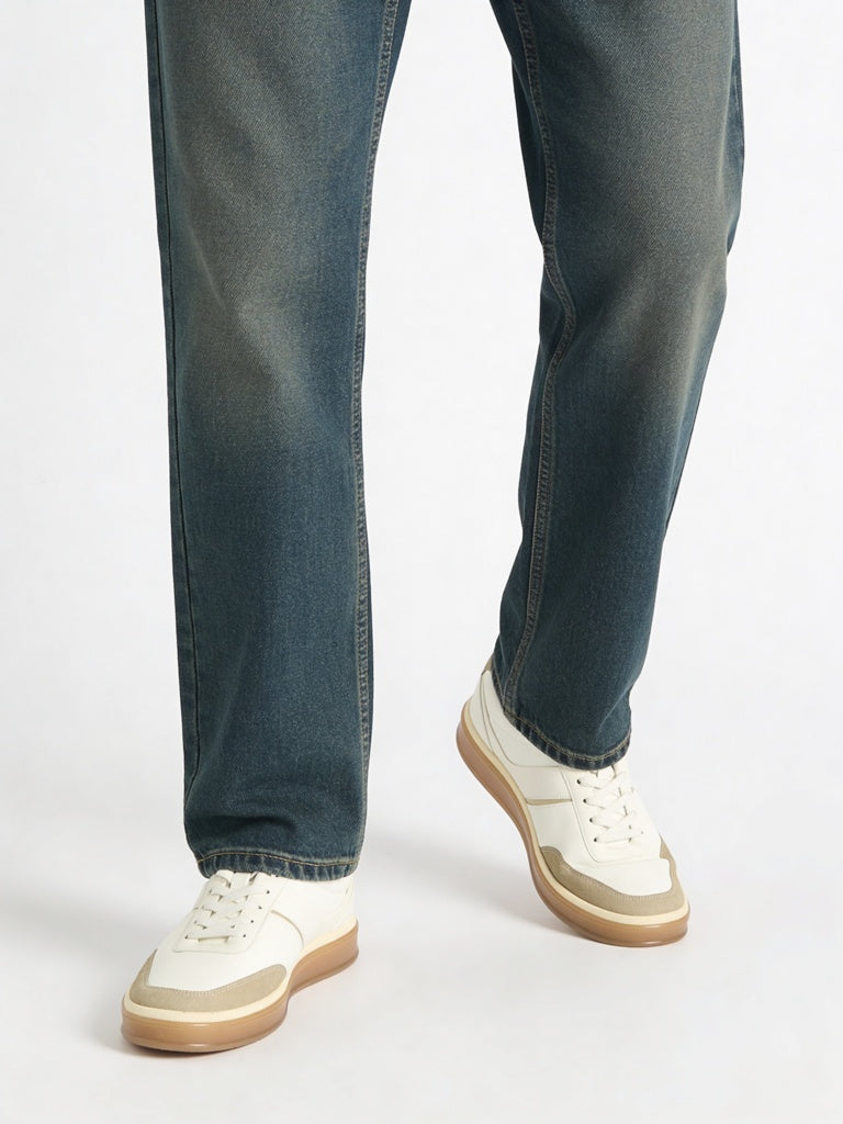 Fast Wear White Suede-DFast Wearil Lace-Up Sneakers