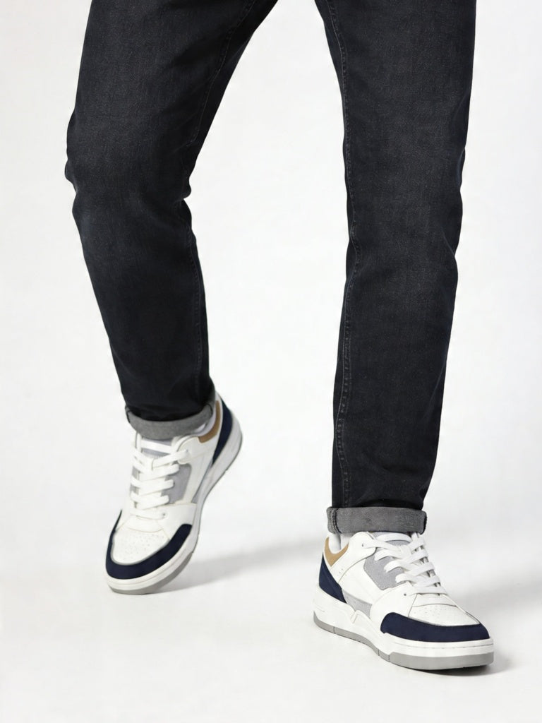 Fast Wear Navy Perforated Lace-Up Sneakers