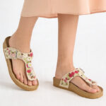 Fast Wear Multicolour Floral Embroidered Sandals