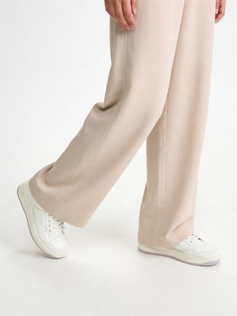 Fast Wear White Perforated Lace-Up Trainer Sneakers