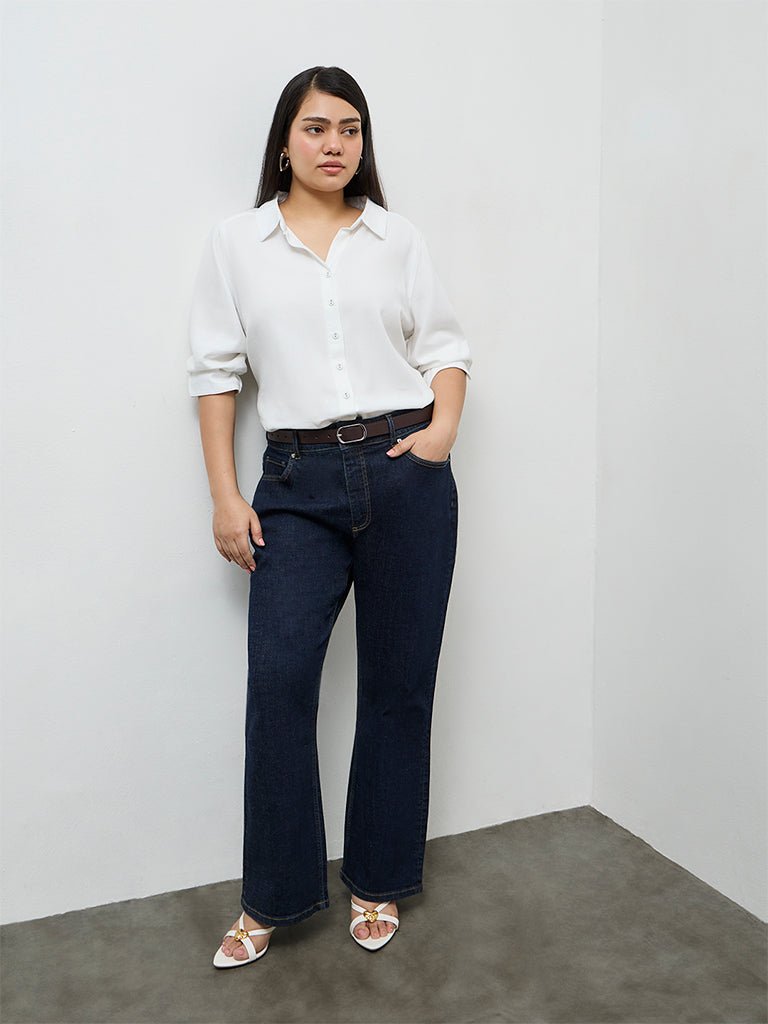 Fast Wear Dark Blue High Rise Jeans