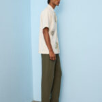 Fast Wear Olive Textured Relaxed-Fit Mid-Rise Cotton Chinos