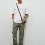Fast Wear Sage Relaxed-Fit Mid-Rise Cotton Cargo Pants
