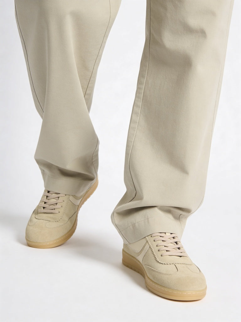 Fast Wear Taupe Suede Lace-Up Sneakers