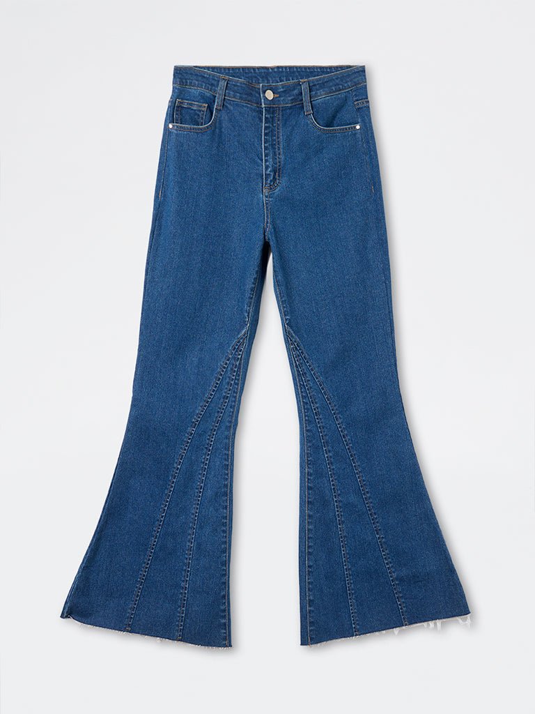 Fast Wear Blue High-Rise Bootcut Jeans