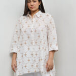 Fast Wear White Floral Embroidered Cotton Tunic
