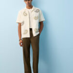 Fast Wear Dark Olive Textured Relaxed-Fit Mid-Rise Cotton Pants