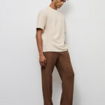 Fast Wear Dark Brown Relaxed-Fit Mid-Rise Cotton-Blend Chinos