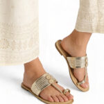Fast Wear Gold Braided Kolhapuri Sandals