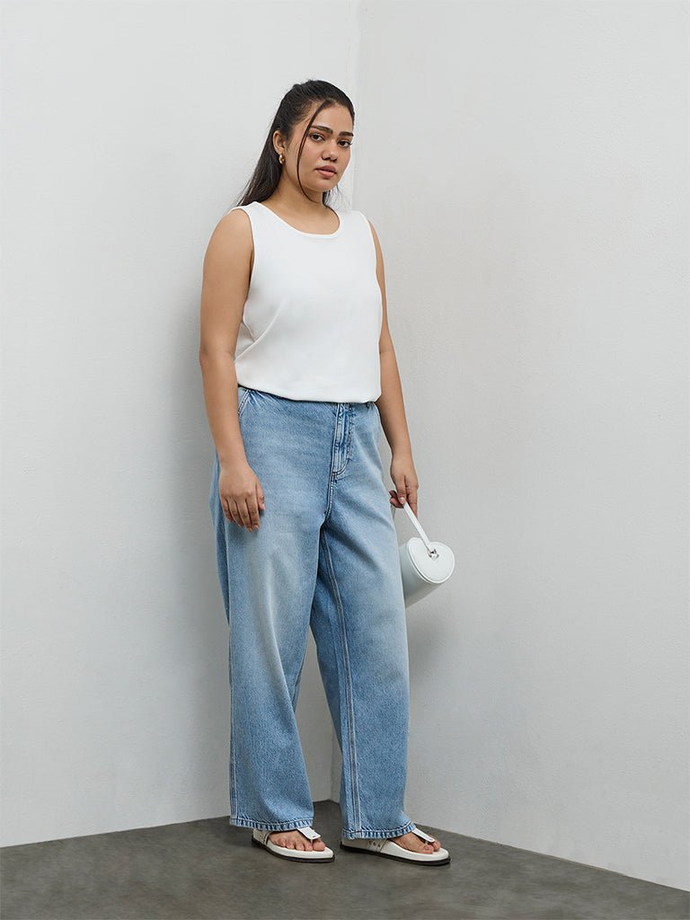 Fast Wear Light Blue High-Rise Jeans