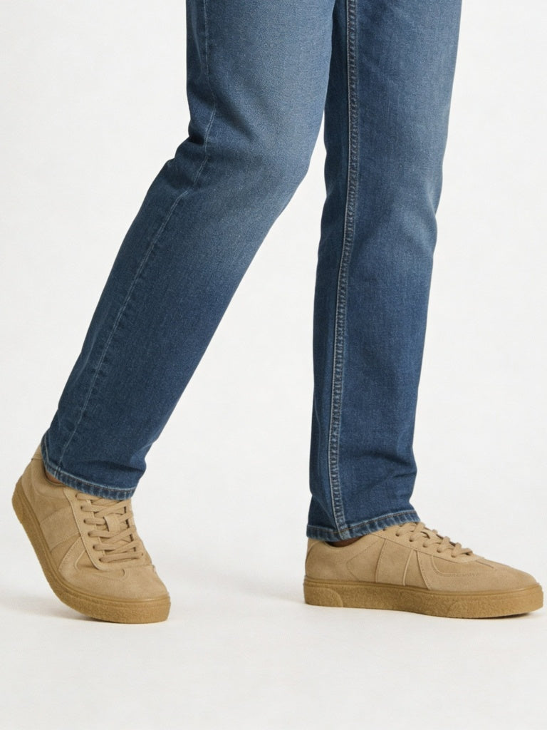 Fast Wear Brown Suede Lace-Up Sneakers