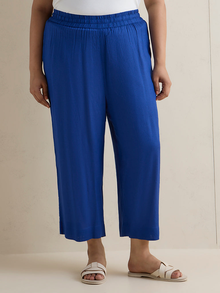 Fast Wear Blue Solid Pants