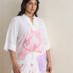 Fast Wear White Floral Printed High-Low Tunic