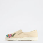 Fast Wear Cream Embroidered Loafers