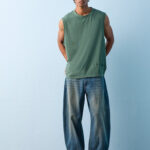 Fast Wear Blue Barrel-Fit Mid-Rise Jeans