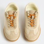 Fast Wear Light Beige Suede Lace-Up Sneakers