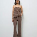 Fast Wear Dark Brown High-Rise Jeans