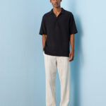 Fast Wear White Striped Relaxed-Fit Mid-Rise Cotton Chinos