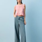 Fast Wear Blue Floral Printed High-Rise Jeans