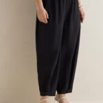 Fast Wear Black Barrel-Fit Cotton Pants