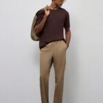Fast Wear Cotton-Blend Dark Taupe Relaxed-Fit Mid-Rise Chinos