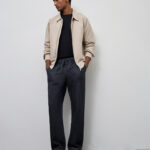 Fast Wear Dark Grey Relaxed-Fit Mid-Rise Cotton Pants