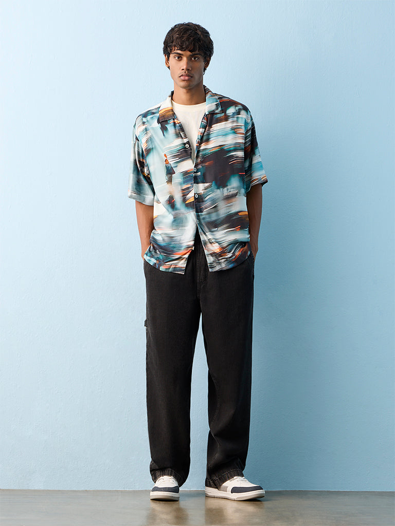 Fast Wear Dark Charcoal Relaxed-Fit Mid-Rise Jeans
