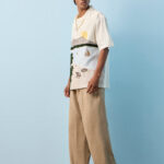 Fast Wear Light Taupe Barrel-Fit Mid-Rise Cotton Pants