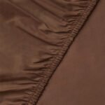 Fast Wear Brown Solid Fitted Queen Bed Sheet Set