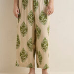 Fast Wear Beige Botanical Printed Palazzos