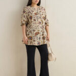 Fast Wear Beige Floral Printed Tunic