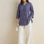 Fast Wear Indigo Botanical Printed Tunic