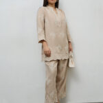 Fast Wear Beige Floral Embroidered Tunic