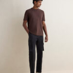 Fast Wear Black Relaxed-Fit Mid-Rise Cotton Cargo Pants