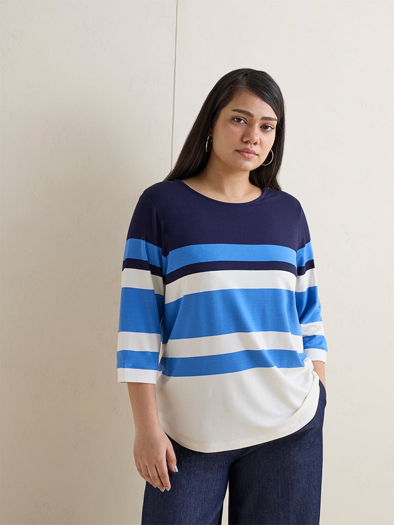 Fast Wear Blue Striped T-Shirt