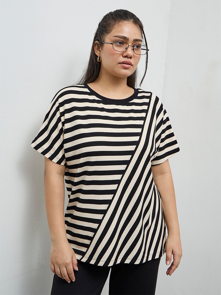 Fast Wear Black Striped T-Shirt