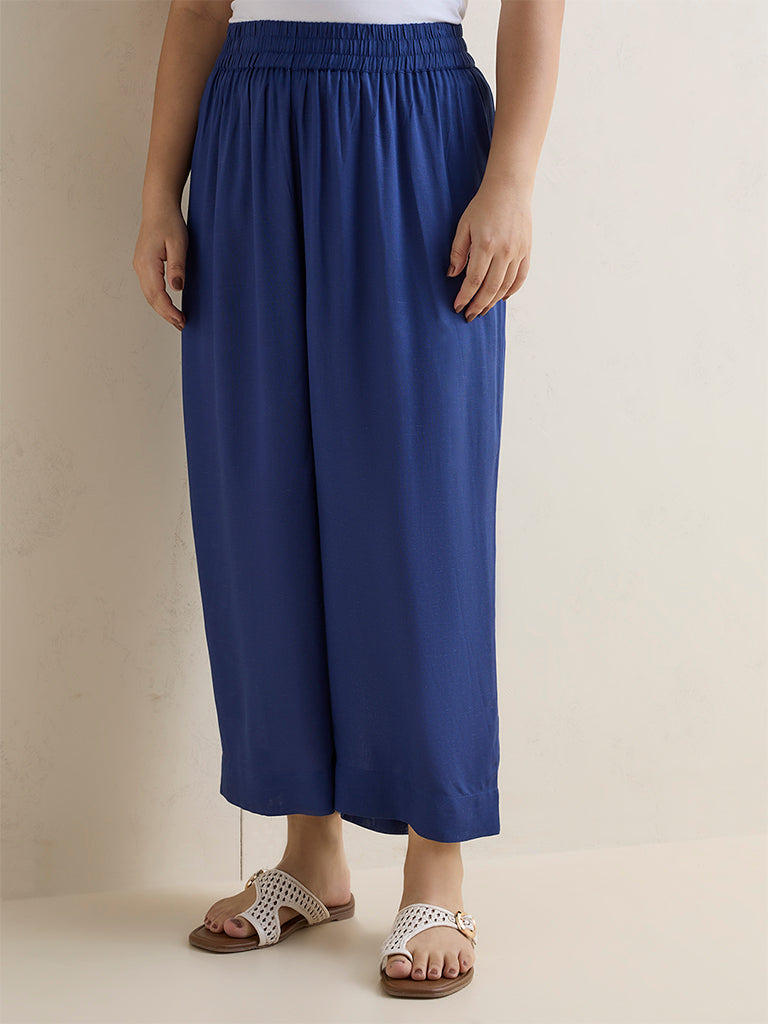 Fast Wear Blue Solid Pants