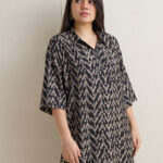Fast Wear Black Chevron Printed Tunic