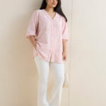 Fast Wear Light Pink Floral Embroidered Cotton Tunic