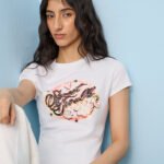 Fast Wear White Graphic Printed Cotton T-Shirt