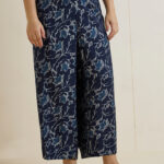 Fast Wear Navy Floral Print Pants