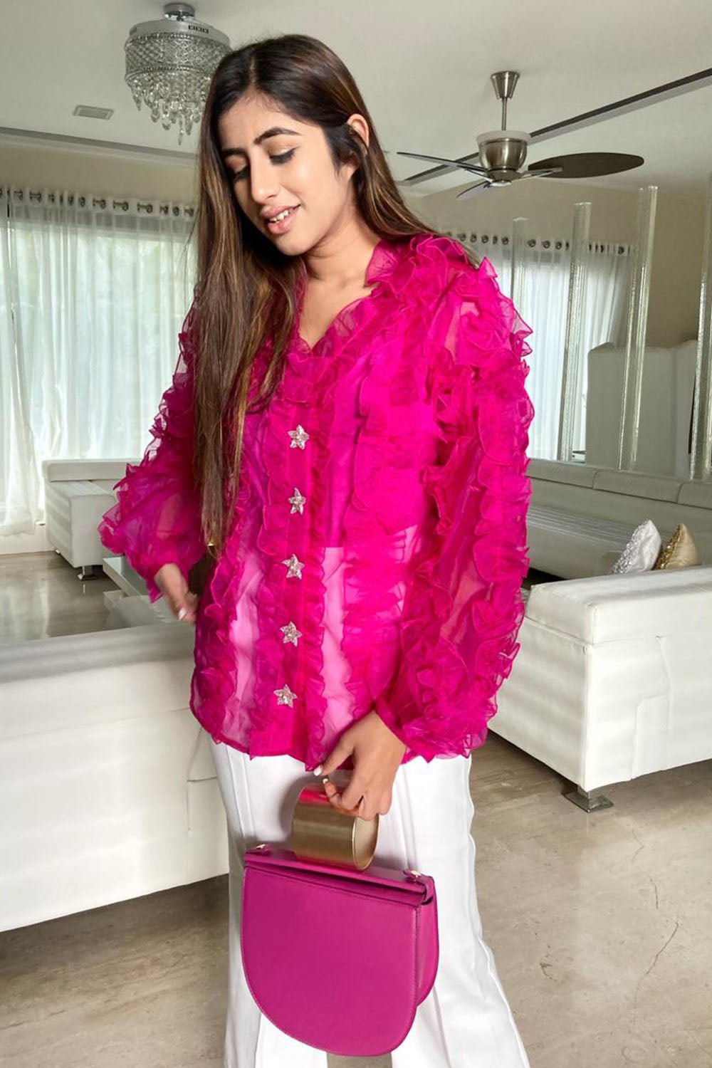 Pink Organza Star Shirt
