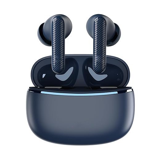 Blue Aura Buds in Ear Truly Wireless Earbuds with 60H of Playtime, Quad Mic with ENC, Dual Device Pairing