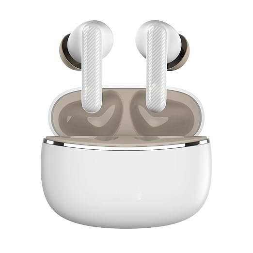 White Aura Buds in Ear Truly Wireless Earbuds with 60H of Playtime, Quad Mic with ENC, Dual Device Pairing